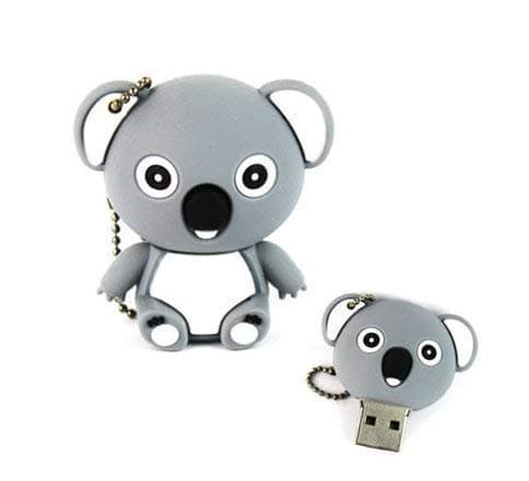 32G 32GB Koala Bear USB Flash Drive U Disk DADITU Premium Novelty Cartoon Animal USB 2.0 Data USB Flash Disk Memory Stick Pen Drive Storage Device Waterproof with Key Chain