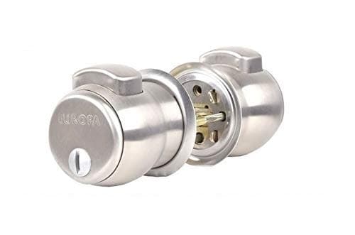 Europa Feather Touch Press Button Cylindrical Lock | Stainless Steel Bathroom Door Lock | Keyless Inside Operation | Durable Silver Finish | Smooth Push Button Mechanism