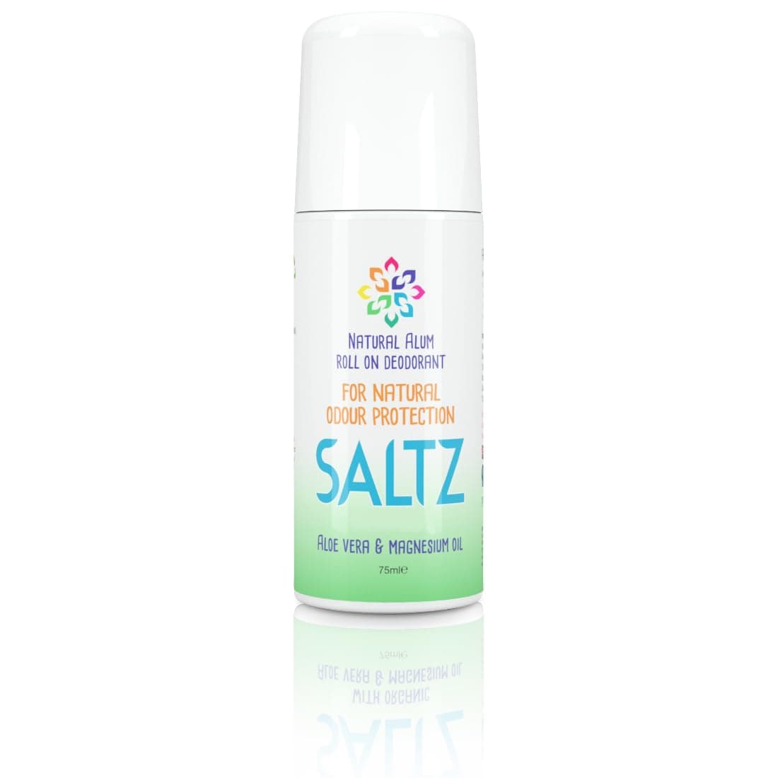SALTZ Natural Deodorant Crystal ROLL-ON -100% Natural Ingredients, Fragrance Free, Vegan & Cruelty Free, Unisex for Adults & kids - 75ml