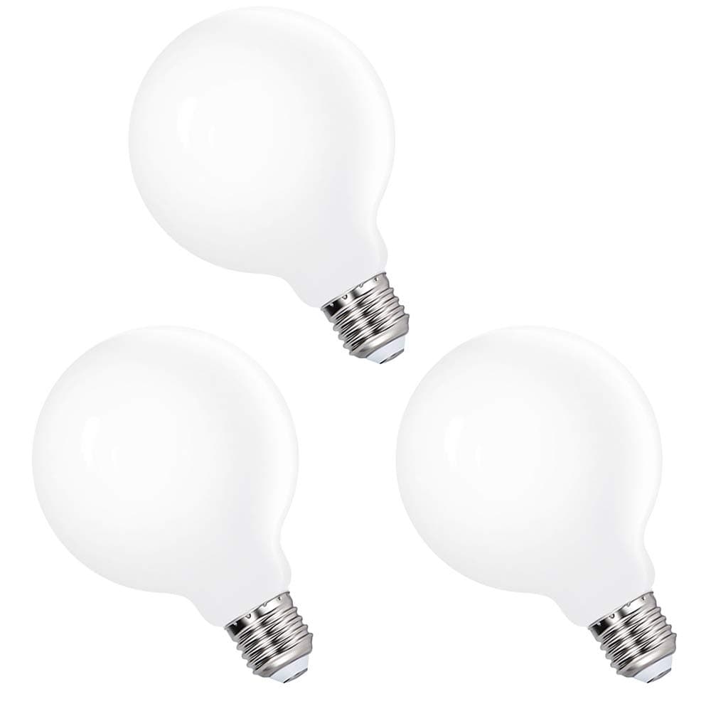 ENUOTEK G95 LED Large Globe Light Bulbs Edison E27 Energy Saving Lamps 6W Cool White Omnidirectional Lighting 5000K with Glass Lamp Shade Replace 60W Incandescent Lamps 3 Pack