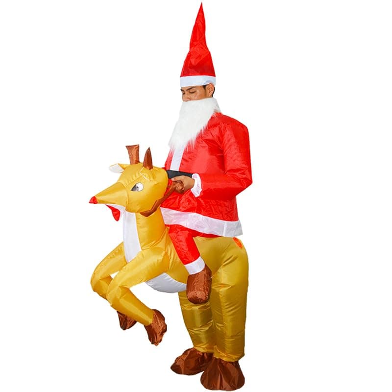 Santa Claus Inflatable Costume - Xmas Blow Up Suit Christmas Jumpsuit