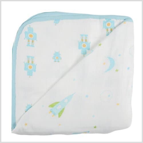 Aura Weavers Organic Muslin Multi-Layer Blanket, Little Explorer, Large
