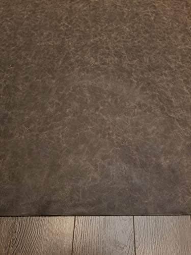 NAT Leathers™ | Brown Distressed 2 Tone Oily Faux Vegan Leather Sheet (Peta Approved Vegan) | 5 Yard 180 x 54 inch Cut by Yard | Pleather 0.9 mm Smooth Upholstery | Brown Crazy Horse Distress