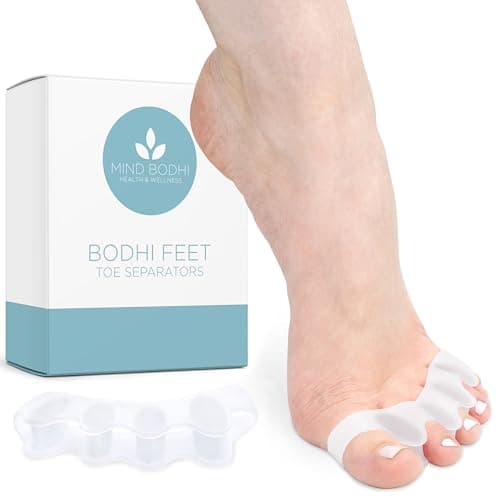 MIND BODHI HEALTH & WELLNESS Toe Separators: Correcting Bunions and Restoring Toes to Their Original Shape (For Men and Women, Toe Spacers, Bunion Corrector) - White