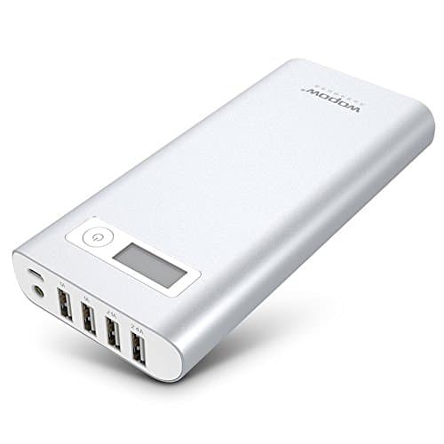20000mah 4 USB 6.5a Output(1a/1a/2.1a/2.4a) Wopow Power Bank Portable External Battery Packs Portable External Charger Fast Charging Aluminum Body Design for Iphone 6 6 Plus 5s 5c 5 4s, Ipad Air Mini ,Gopro, Galaxy S5 S4 S3, Note4 3 2, Tab 4 3 2 Pro, Nexus, HTC One, One 2 (M8), Lg G3, Nexus, Moto X and More