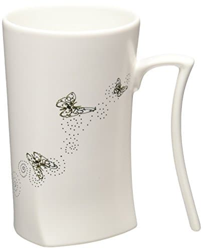 Cocera Formosa Treasure SHU-SWA017-MW Color Changing Porcelain Cup with Totem of Butterflies, Milky White