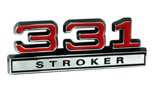 Black Red & Chrome 5.4 331 Stroker Small Block Engine Emblem