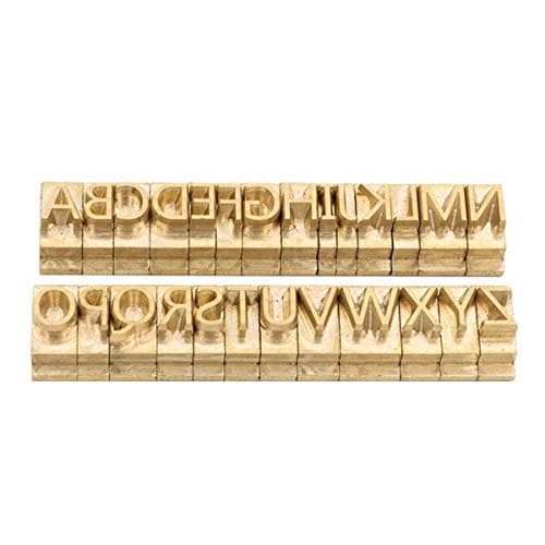 ZONEPACK Copper Brass Stamping Flexible Alphabet Number Symbol Character Stamp Mold Die, Letter Holder, Positioning Plate DIY for Hot Foil Stamping Machine (26pcs MEB Uppercase)