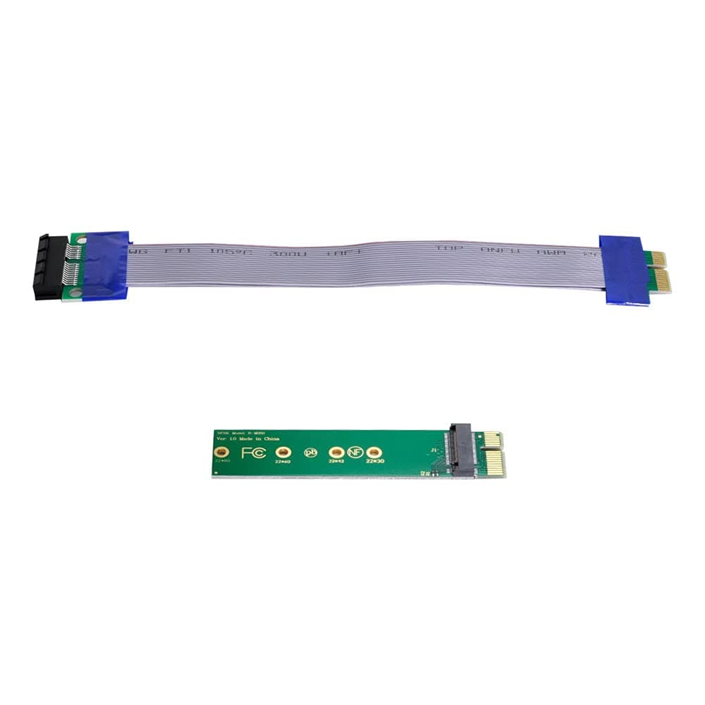 xiwai NGFF M-Key NVME AHCI SSD to PCI-E 3.0 1x x1 Vertical Adapter with Cable Male to Female Extension