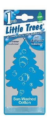 Car Freshener Little Tree Air Freshener - Blue Sun Washed Cotton Scent Pack Of 1 Pcs