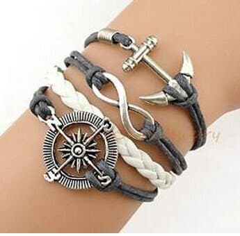 To Infinity and Beyond, Anchor Charm Bracelet, Compass, Infinity, Infinity Wish, Friends Forever, Graduation, Friendship, Bridesmaid Gift