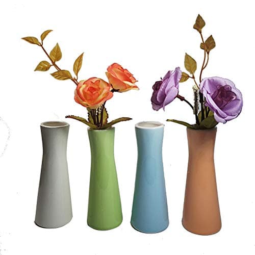Set of 4 Decorative Miniature Bud Vases,Ceramic Bottle,Party Ideal Gift for for Home Office, Decor, Table Vases, Party Ornaments Bottles