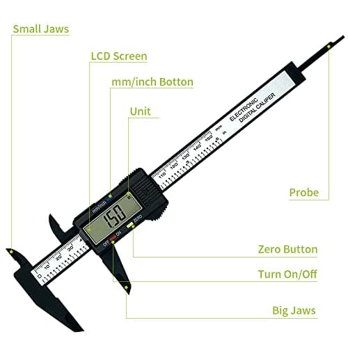 VIECAM 0-6 Inches Digital Caliper with Large LCD Screen and Auto-Off Feature | Inch & Metric Conversion Measuring Tool, Perfect for Household/DIY Measurement