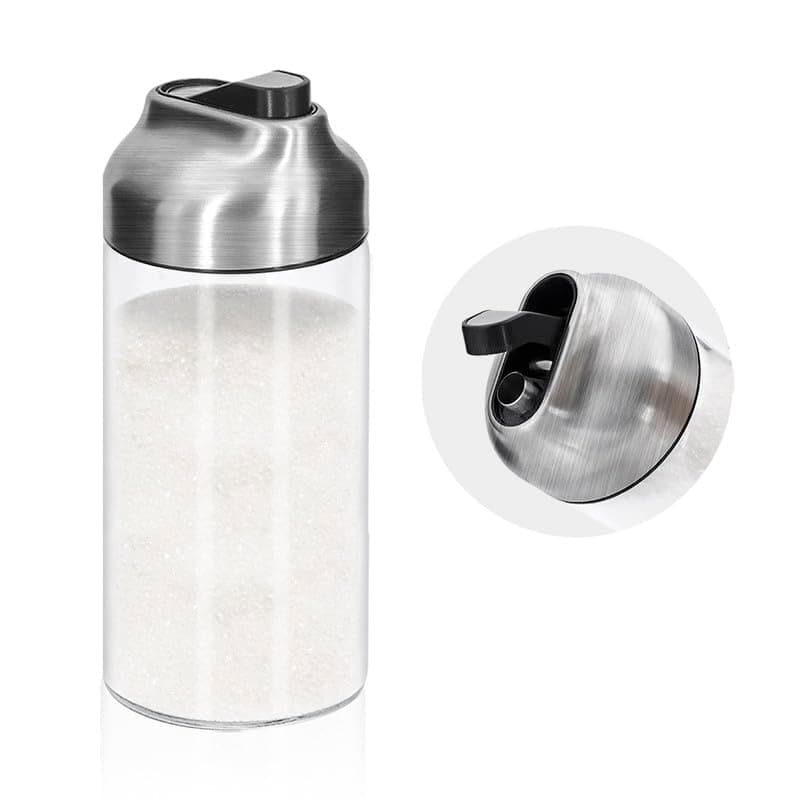 12 OZ Glass Sugar Dispenser with Pour Spout, Weighted Pourer, for Coffee,Tea and Baking