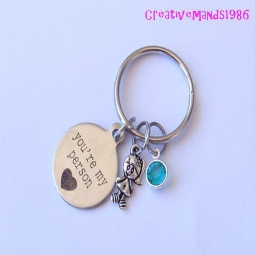 You're my Person Keychain, you are my person, Best Friends, Stamped keychain, You're my person gift, Friendship Gift, Birthday Gift, Sisters