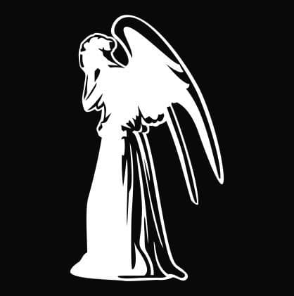Doctor Who Weeping Angel Vinyl Die Cut Decal Sticker 6" White
