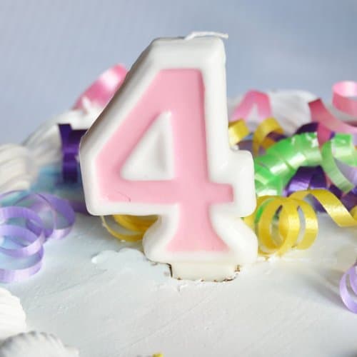 Number "4" Numerals Birthday Party Cake Candle - Pink