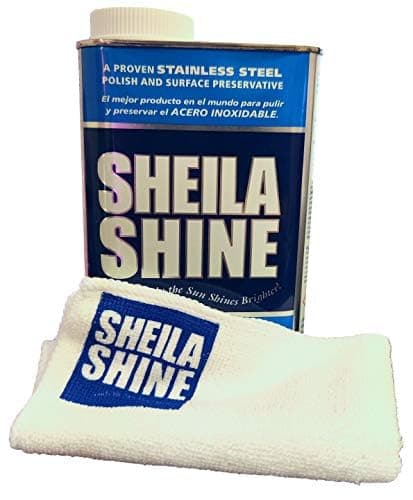 Sheila Shine 1 Quart Stainless Steel Cleaner and Polish w/Microfiber Cloth - Cleans, Polishes & Protects Kitchen Appliances, Refrigerators, Sinks, Ovens & Grills - Streak Free Stainless Sink Cleaner