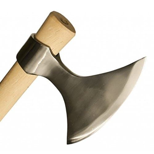 Chrome Viking Axe - #1 Medieval Battle Tomahawk - 19" Large Heavy Duty Bearded Hatchet -100% Blacksmith Guarantee
