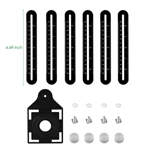 Multi-Angle Template Tool Measuring Ruler Multi-Function Aluminum Alloy Ruler Porous Shape Protractor Tool Ruler, Angle Template Tool, Suitable for Construction Workers, Carpenters