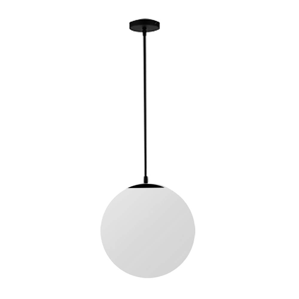 Industrial Vintage Modern Pendant Light Frosted Glass Globe Ceiling Lamp Shade E27 Base Hanging Light Fixture Chandelier for Loft Coffee Bar Living Room (Black, 20CM)