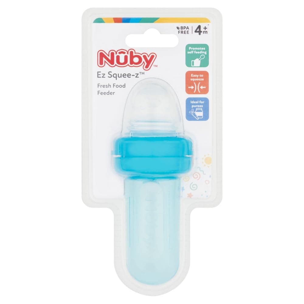 Nuby EZ Squeeze Weaning Self Feeder Baby Spoon, Blue