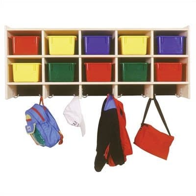 10-Section Double Wall Locker Bins: Red
