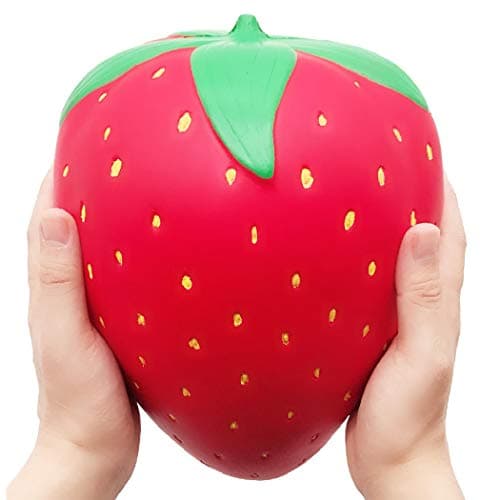 Huastyle 10 inch Super Jumbo Squishy Strawberry Slow Rising Kawaii Cream Scented Squeeze Toy for Kid Stress Relief Decorative Props