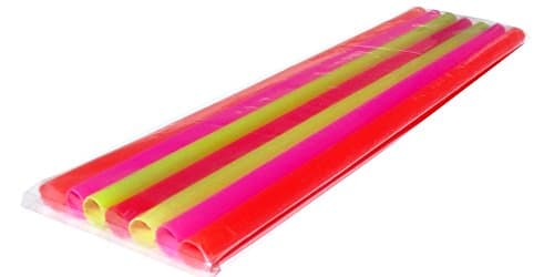 Hard Turbo Straws™, Assorted Neon/Pack of 10.