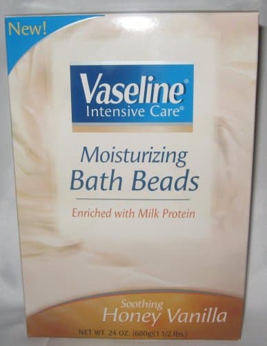 Vaseline Intensive Care Moisturizing Bath Beads Enriched with Milk Protein Soothing Honey Vanilla 24 oz.