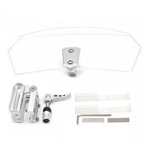 Lisyline Adjustable Clip On Windshield Extension Spoiler Wind Deflector WindScreen Protector For Universal Motorcycle