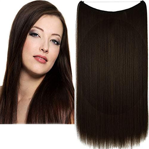 Halo Miracle Invisible Wire Flip In Secret Hair Extensions 100g 22" 100% Remy Premium Grade Human Hair (# 1B Off Black Color)