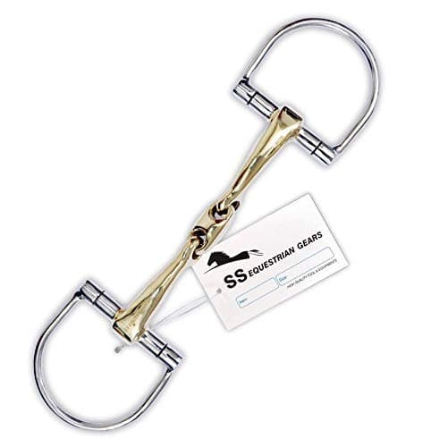 D-RING SNAFFLE BIT CURVED MOUTHPIECE - EQUESTRIAN - HORSE RIDING - HORSE BITS 5"