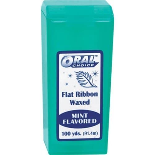 Waxed Flat Ribbon Mint Dental Floss,100 yd,6 pc