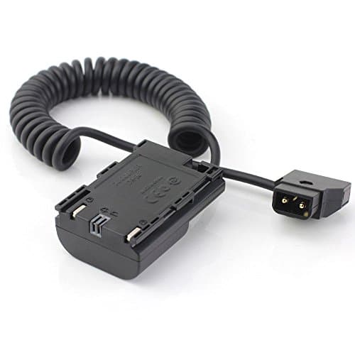 Ebonyphote D-Tap to LP-E6 Dummy Battery Adaptor Spring Power Coiled Cable for Canon 7D 5D 60D