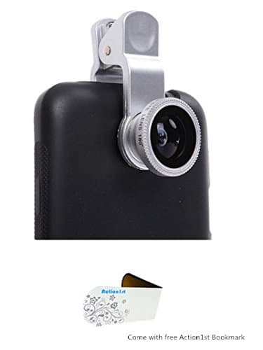 Action1st Universal 3 in 1 Clip Fisheye Lens Wide Angle Lens Macro Lens for iPhone 6/6 Plus 5 5s 5c 4S 4 iPod Touch iPad Samsung Galaxy S3 S4 S5 S6 Note 1 2 3 4 HTC M8 and Most Smart Phone PC (Silver)
