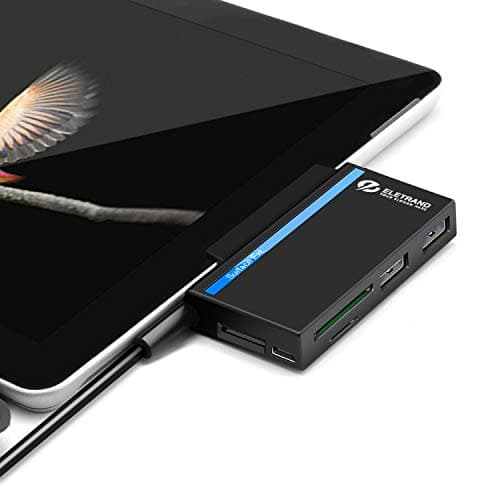 Microsoft Surface Go USB Hub Type-C& 3-Slot Card Reader Adapter, Eletrand 6 in 1 USB C Combo Dock with SD/Micro SD(TF) Card Writer, High-Speed USB 3.0 Up to 5Gbps for U Disk Surface Go Keyboard&Mouse