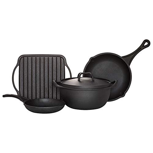 Sabatier Rust Resistant Pre Seasoned Cast Iron Pans, Various, Black