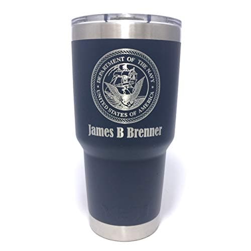 Yeti Rambler Laser Engraved with US Department of the Navy Seal