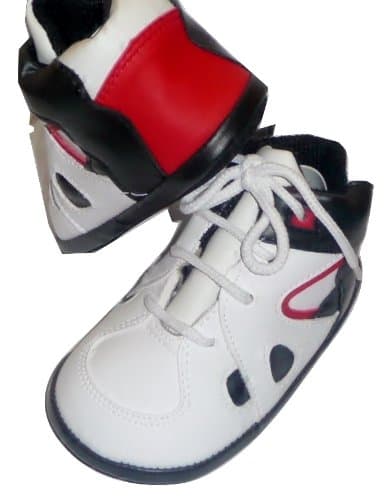 Faux Leather Basketball Shoes with Red and Navy Accent for Toddlers Size 3