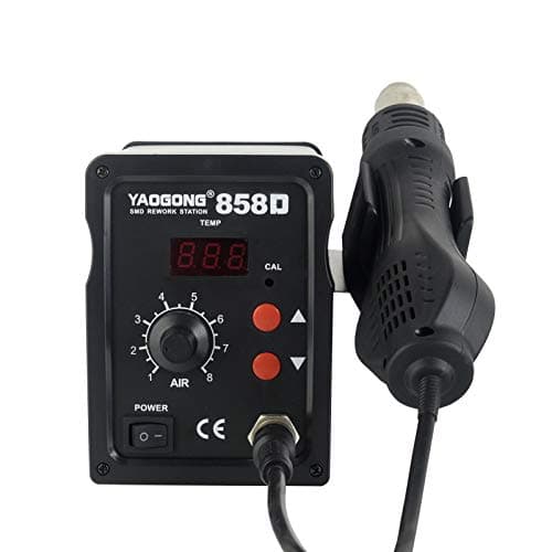 YAOGONG NEW 858D SMD Hot Air Gun Rework Station Digital Solder 3Nozzles 110V 700W …