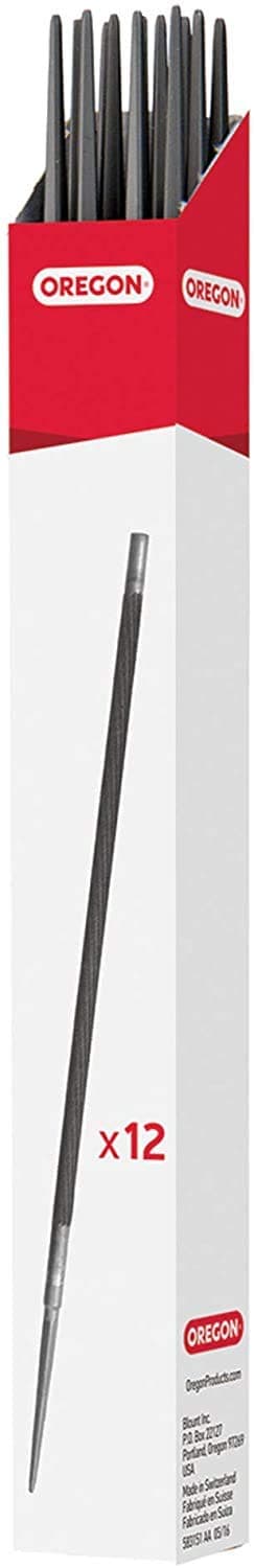 Round Chainsaw Files, 12 x 4.0mm (5/32"), Chain Sharpening Tools, Manual Chainsaw Sharpener, Double Cut Blade Files, Premium Quality Sharpener File Pack (Red)