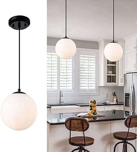 SINOMAN Black Hanging Lights for Living Room/Lights for Ceiling/Hanging Lamps for Home Decoration/Decorative Hanging Lights,Metal (6" Doom SL, Without Bulb)