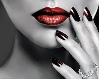 Vogue Style - Red Lips And Nails - Mini PAPER Poster