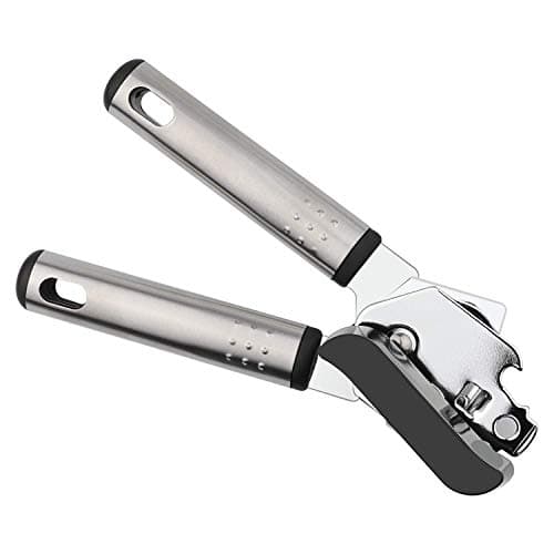 Can Opener, Stainless Steel Can Opener Manual Heavy Duty Tin Opener with Lids Off Dishwasher Safe Can Opener Smooth Edge with Comfortable Ergonomic Non-Slip Handles Easy to Operate for Seniors