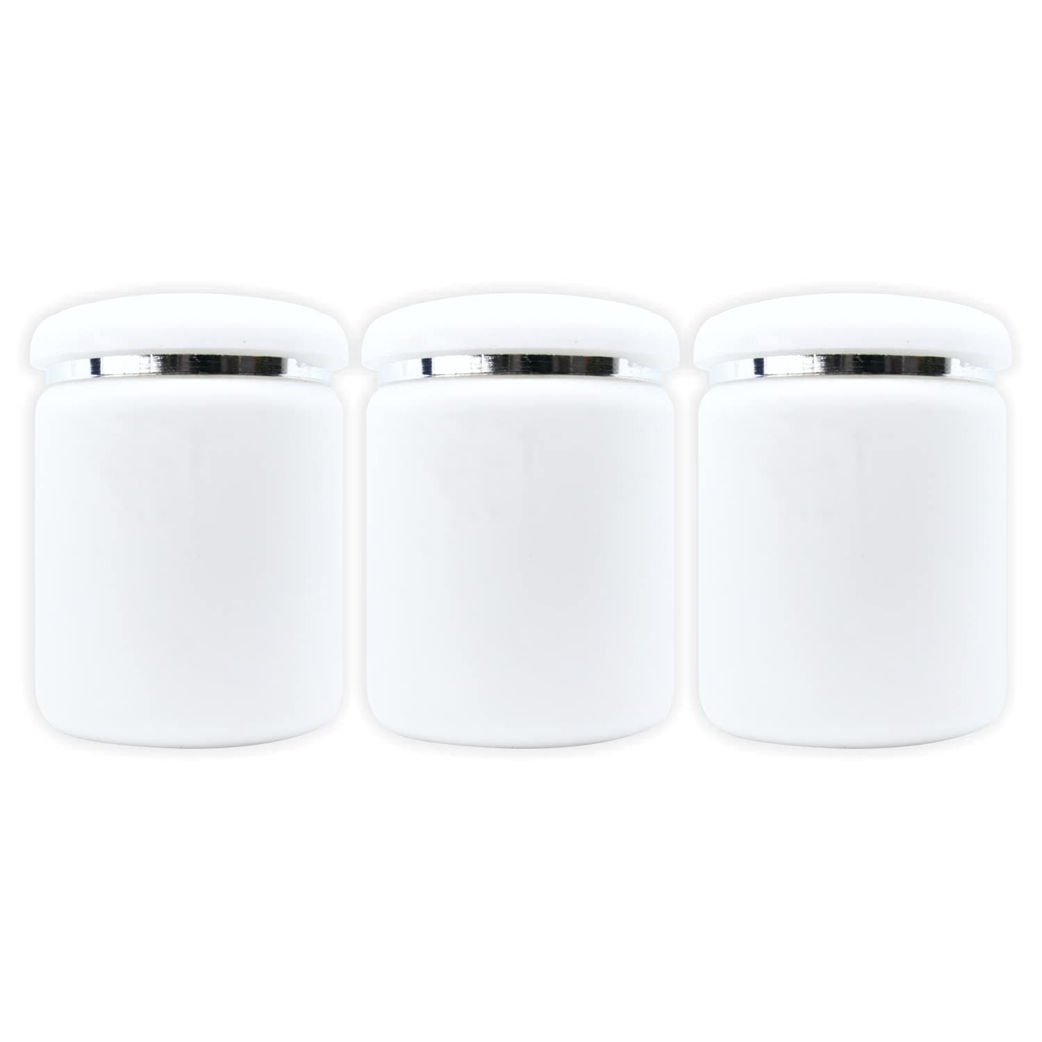 White Plastic Jar with Inner Liners & Dome Lid 500gm (17.6 Oz) Refillable Make-up Cosmetic Jars Empty Face Cream Eye Shadow Lip Balm Lotion Storage Container Pot Case (Pack of 3)