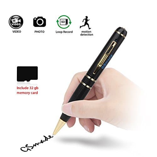 GSmade Spy Pen Hidden Camera - Full HD 2K Spy Pen Camera 32GB HD Video Pen - Hidden Surveillance Pen Cam