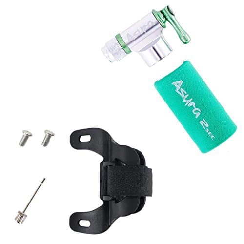 2sec CO2 Tire Inflator for Presta and Schrader Valves Includes Sleeve, Bike Holder and Ball Pin Adapter (Cartridge Not Included)