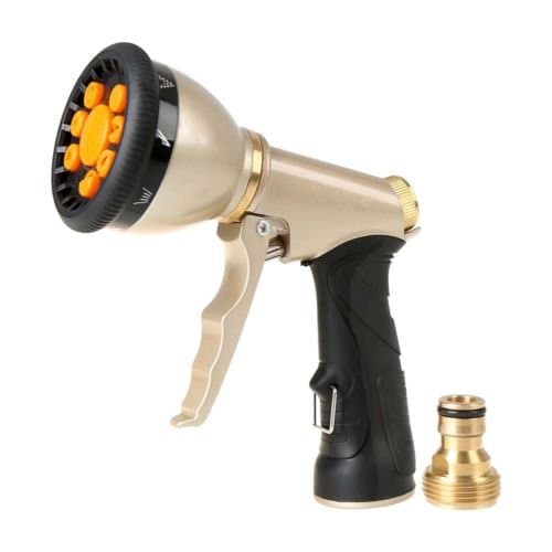 9 Pattern Spray Garden Hose Nozzle Metal Water Watering Gun Hose End Sprayer