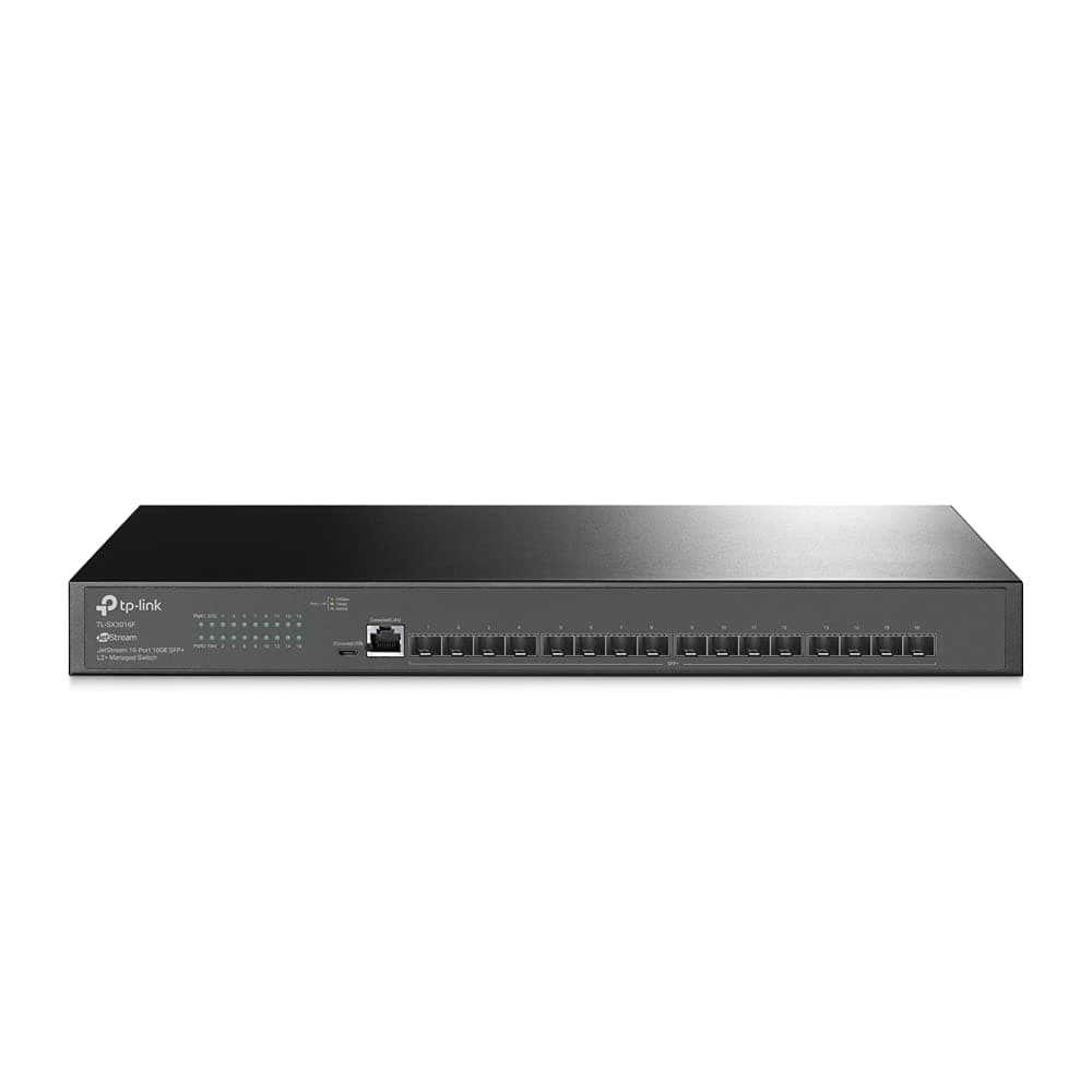 TP-Link TL-SX3016F | 16 Port 10G SFP+ Enterprise Level Switch | L2+ Smart Managed | Omada SDN Integrated | IPv6 | Static Routing | L2/L3/L4 QoS, IGMP & LAG | Limited Lifetime Protection